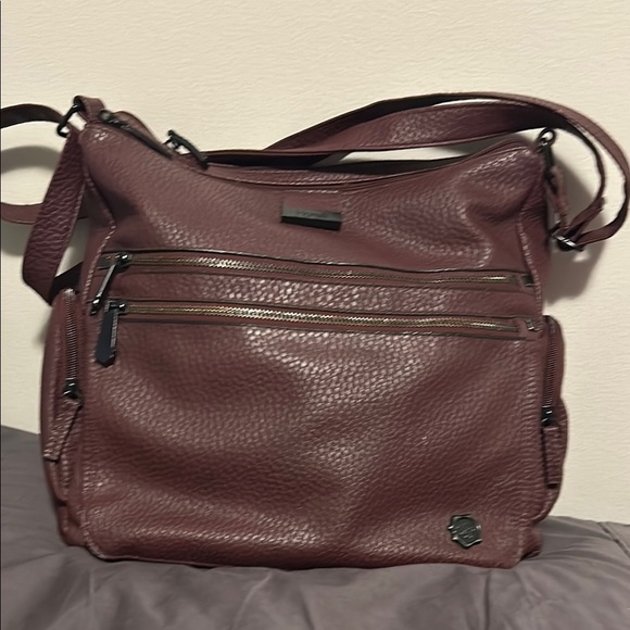 Fiorelli Textured Burgundy Shoulder Bag - Picture 1 of 8